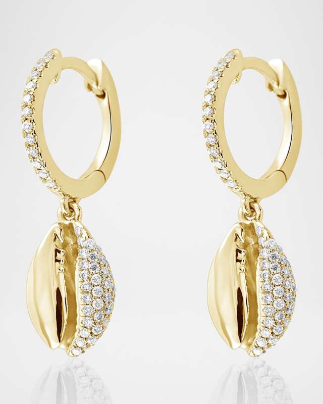 18K Le Cauri Demi Diamond Pave Huggie Hoop Earrings